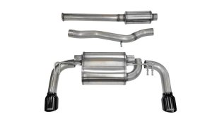 Mitsubishi Lancer Performance Exhaust - Dual Rear - CORSA Performance - Cat Back Sport - Black - `08-`15